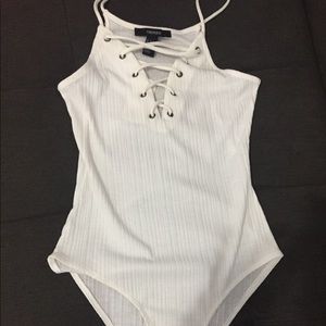 Knit top bodysuit ivory